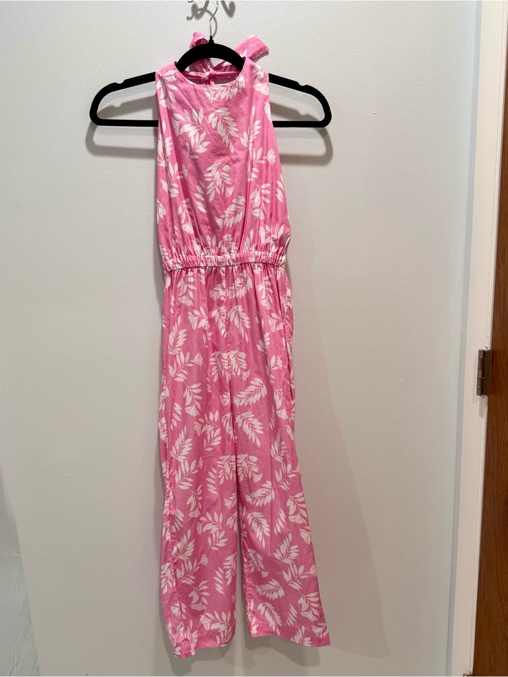 Little English Pink Havana Tropical Halter Jumpsuit Girls Size 12